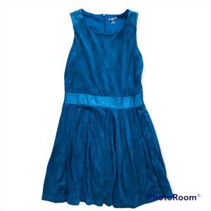 Kidpik Blue Ultra Suede with Faux Leather Trim Dress Medium Size 10 NWT
